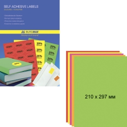 Наклейки Buromax (1) прямокутні жовті 210 * 297 (25арк/пак) - Фото 2