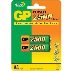 Аккумулятор АА GP Batteries NI-MH R-06 2500mAh (250AAHC) (2шт.) - Фото 2