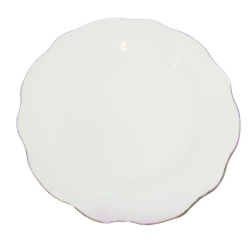 Тарілка біла мілка 200мм золотистий обідок (12шт/пак) - Фото 2