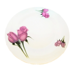 Блюдо біле кругле 280мм "бутон троянди рожевий"