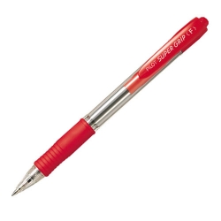 Ручка кулькова автомат. червона 0,7 мм BPGP-10R-FR "Super Grip"