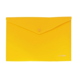 Папка-конверт на кнопці А4 фактура "діогональ" жовта Economix