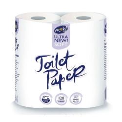 Папір туалетний PrOK 2-х шаровий білий (4 рул./пак.)