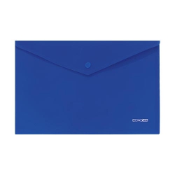 Папка-конверт на кнопці А4 фактура "діагональ" синя Economix