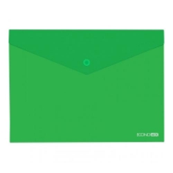 Папка-конверт на кнопці А4 фактура "діогональ" зелена Economix