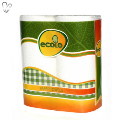 Рушник паперовий Ecolo 2-шар. білий (2 рул/пак.)