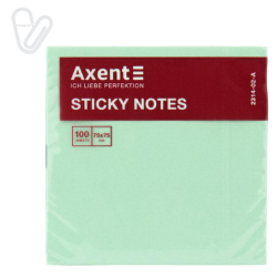 Клейкая бумага д/записи 75*75 100л пастель зеленый Axent