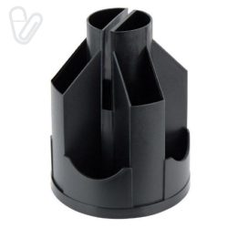 Подставка-органайзер вертушка маленькая, пластиковая, черная, Axent by Delta D3003-01