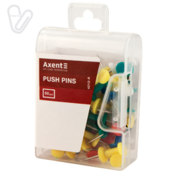 Кнопки-цвяшки кольорові Axent 4213-A (50 шт./пак.), пластик. контейнер - Фото 4