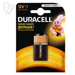 Батарейка DURACELL Basic 9V 6LR61 1шт (крона)