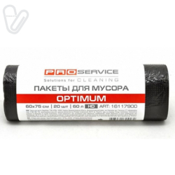 Пакети д/сміття 60л 60*75см (20шт.) чорні HD, PRO OPTIMUM