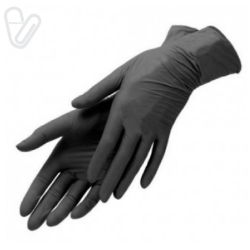 Перчатка нитрил виниловая, черная, М 100шт/уп - Фото 5