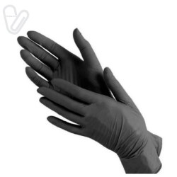 Перчатка нитрил виниловая, черная, М 100шт/уп - Фото 5
