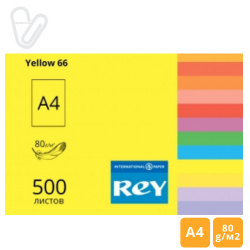 Папір кольор. А4 80г/м2 500л. інтенсив, жовтий Yellow 66, REY Adagio - Фото 3