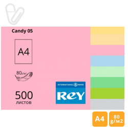 Папір кольор. А4 80г/м2 500л. середній, рожевий Candy 05, REY Adagio