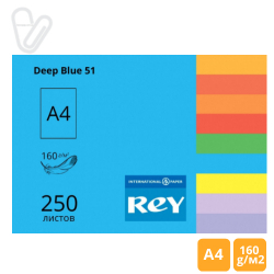 Папір кольор. А4 160г/м2 250л, синій