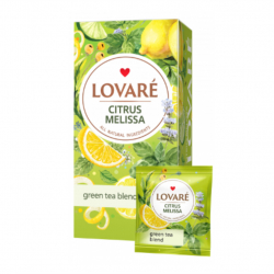 Чай зелений 24 пак. Lovare ЦИТРУСОВА МЕЛІСА М'ята+Меліса+Лемонграс+Лимон