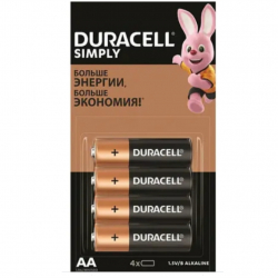 Батарейки АА Duracell Simply LR-06 1.5V (4шт.)