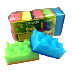 Губка кухонна EkOplus Хвиля 9х6 см (5шт/уп) - Фото 3