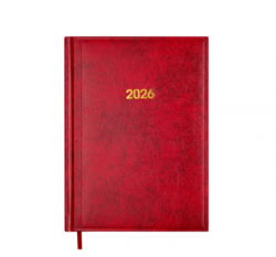 Щоденник датов. 2026 BASE, А5, червоний
