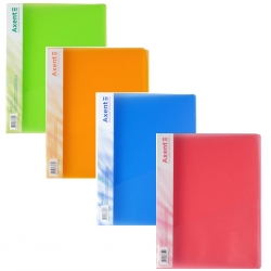 Швидкозшивач пласт. на пруж. з кишенею А4 Axent, прозорий тропічні кольори