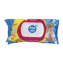Серветки вологі «Aqua Baby» Baby chamomile з клапаном 120 шт