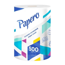 Рушник паперовий Papero Джамбо 2-шаровий білий, 500 відривів