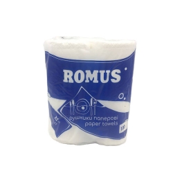 Рушник паперовий Romus 2-шар. білий (2 рул./пак.)