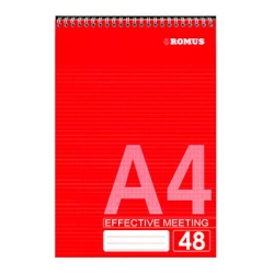 Блокнот А4 48л клітинка пруж. зверху карт., Romus