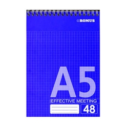 Блокнот А5 48л клітинка пруж. зверху карт., Romus